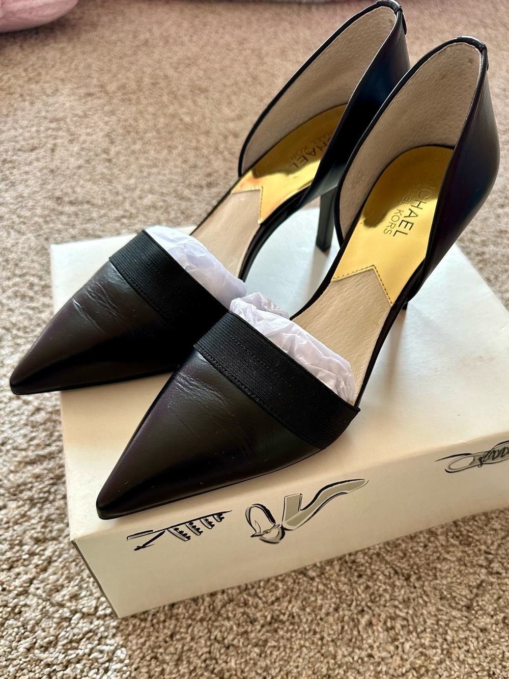 Michael Kors Black Pointed High Heel Pumps